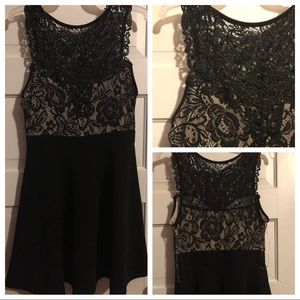 Black lace skater dress